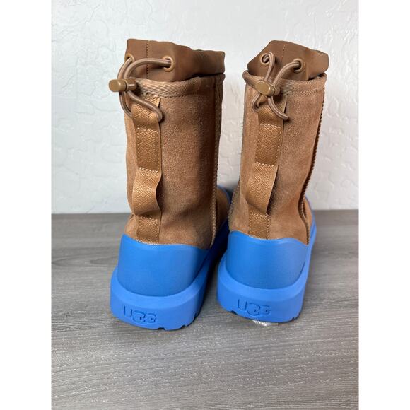 New Sz 9 Men's UGG Classic Short Weather Hybrid Chestnut Big Sky Blue 1143992 - Picture 4 of 7